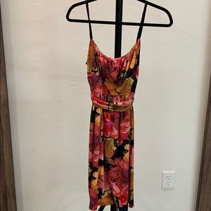 Spaghetti strap vibrant floral summer dress
